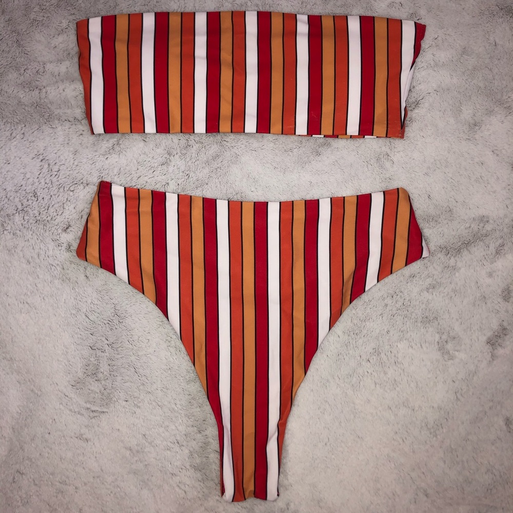 Zaful Striped Bikini Set